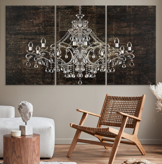 Rustic Chandelier Canvas Wall Art Giclee Print
