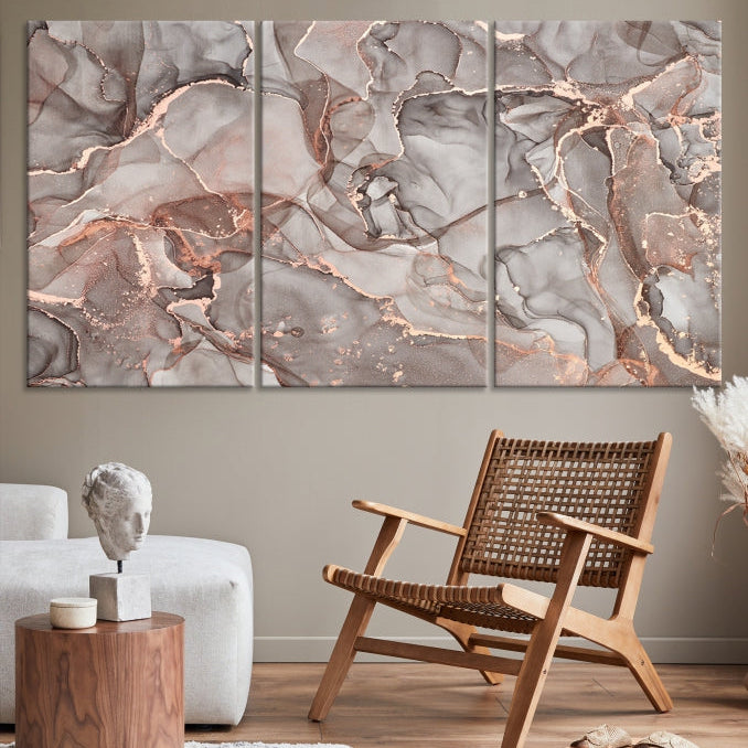 Rose Gold Marble Canvas Wall Art Giclee Print Abstract Wall Decor