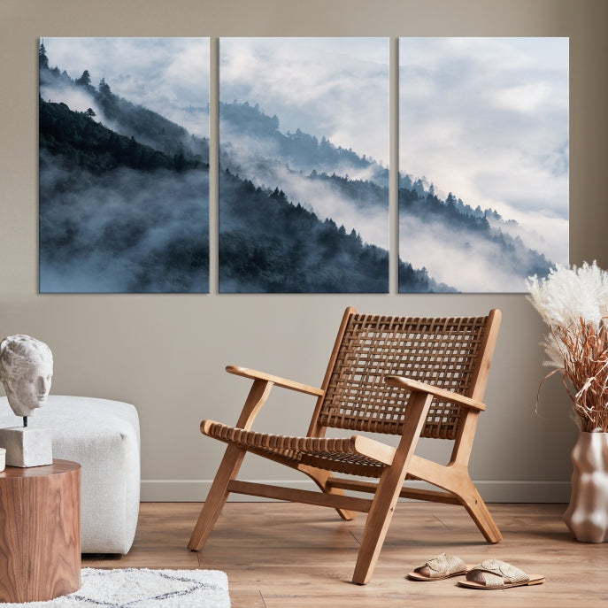 Misty Forest Canvas Wall Art Print