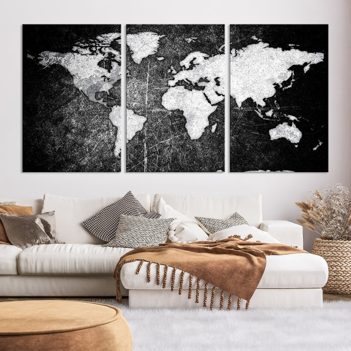 Black World Map