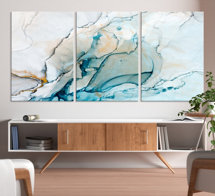 Bring a Modern & Stylish Touch to Your Home Decor with Our Large Abstract Fluid Effect Marble Canvas Wall Art Print