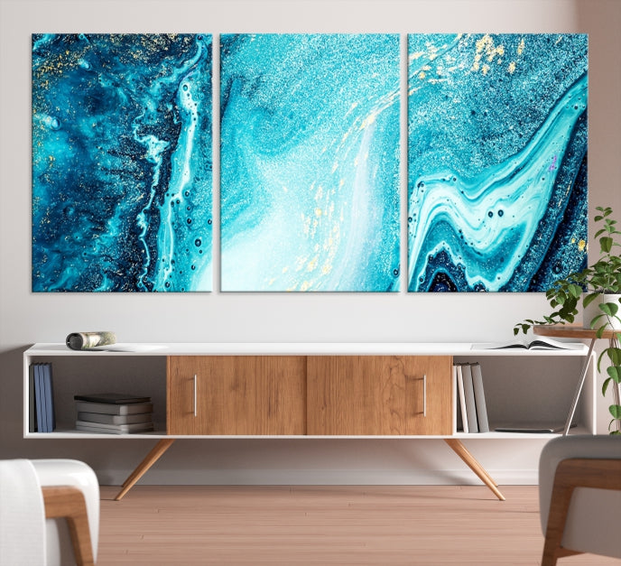 Large Marble Wall Decor Abstract Fluid Effect Canvas Art Print