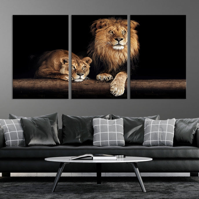 Extra Large Lion Photography Wall Art Animal Print Canvas Wall Decor