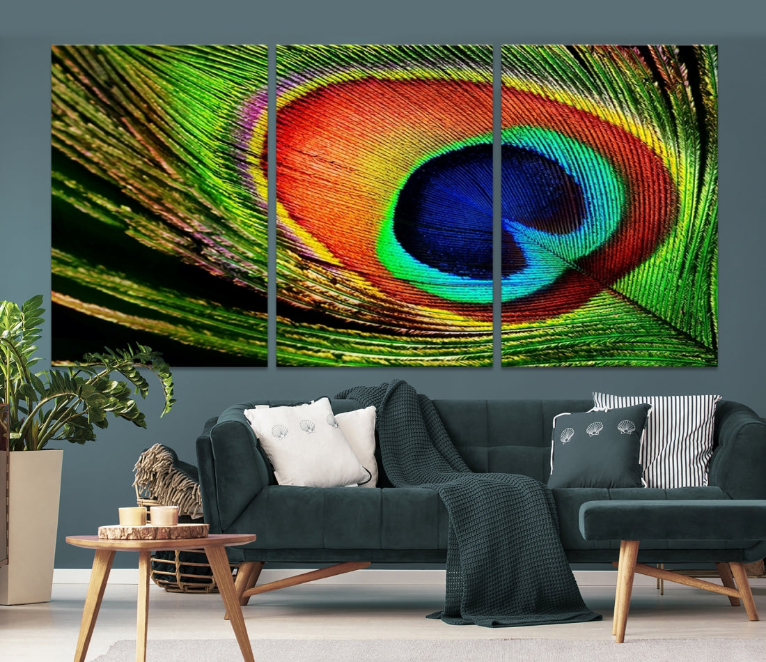 Beautiful Peacock Wings Large Canvas Art Print Relaxing Nursery Decor