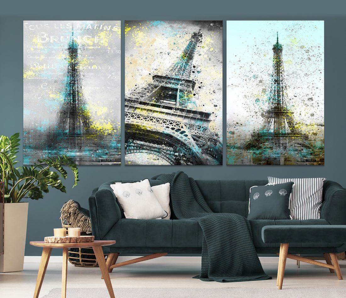 High Quality Antiqued Eiffel Tower Premium Giclee Canvas Wall Art Print