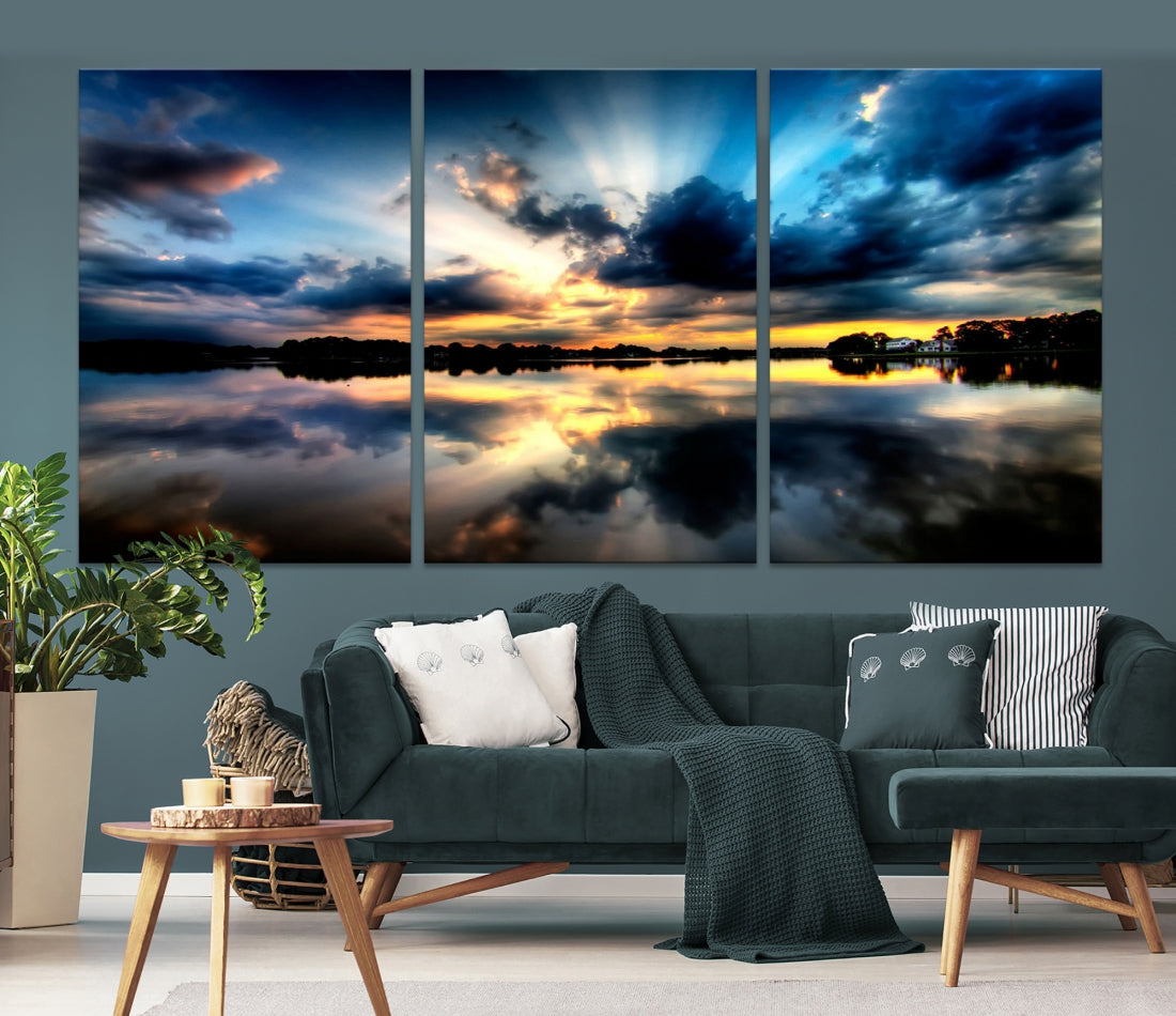 Blue Sunset to Your Walls with Our Beach View Canvas Wall Art Print