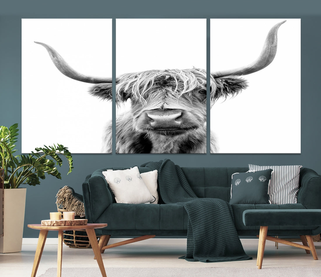 Bring the Charm of a Scottish Highland Cow to Your Farmhouse with Our Wall Art Canvas PrintA Rustic & Cozy Decor