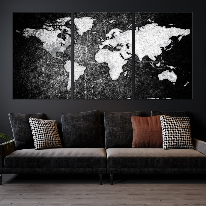 Black World Map