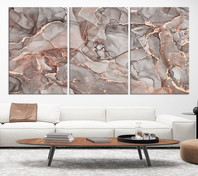 Rose Gold Marble Canvas Wall Art Giclee Print Abstract Wall Decor