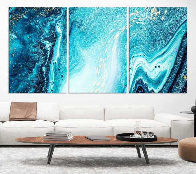 Large Marble Wall Decor Abstract Fluid Effect Canvas Art Print