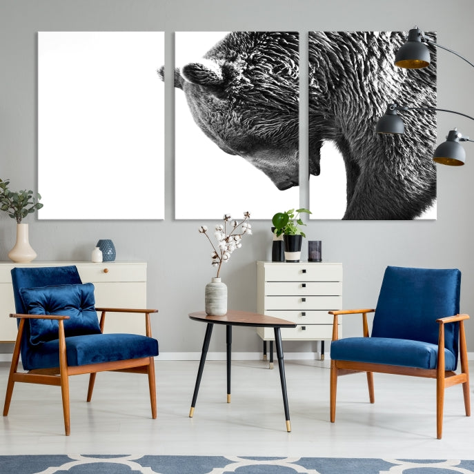 Large Wall Art Wild Bears Canvas PrintFramedReady to Hang