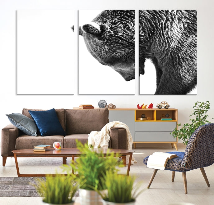 Large Wall Art Wild Bears Canvas PrintFramedReady to Hang