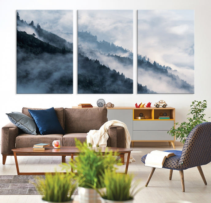 Misty Forest Canvas Wall Art Print