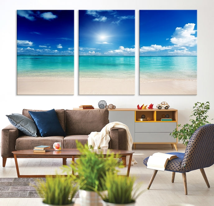 The Light on Sea and Beach Canvas Print